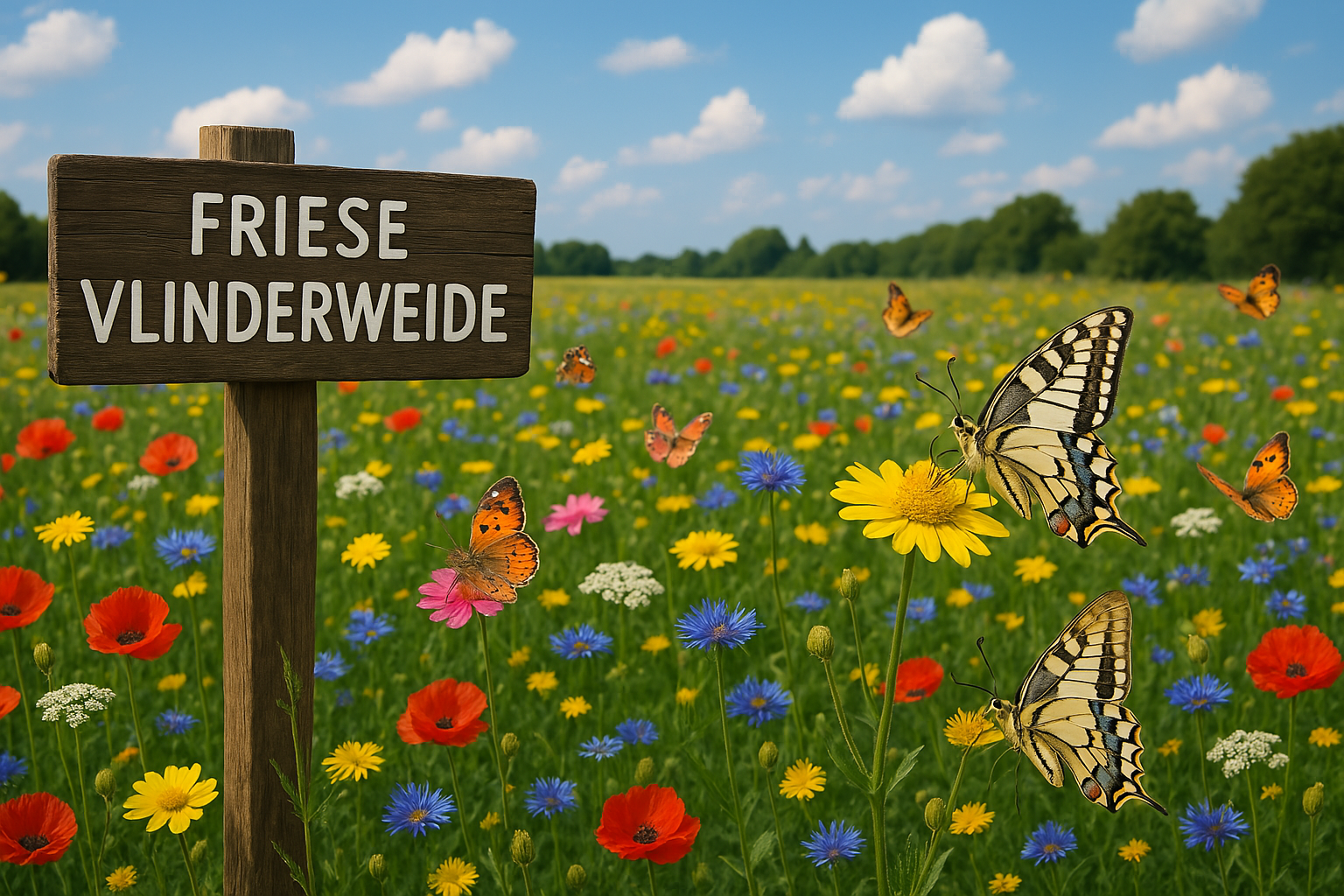 Bloemen en vlinders in Friesland